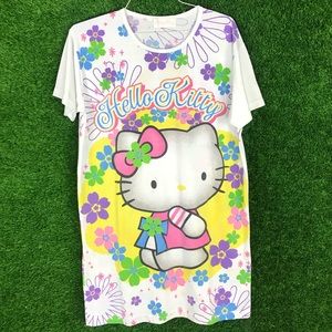 Hello Kitty All Over Print Long Sleep Lounge Shirt
